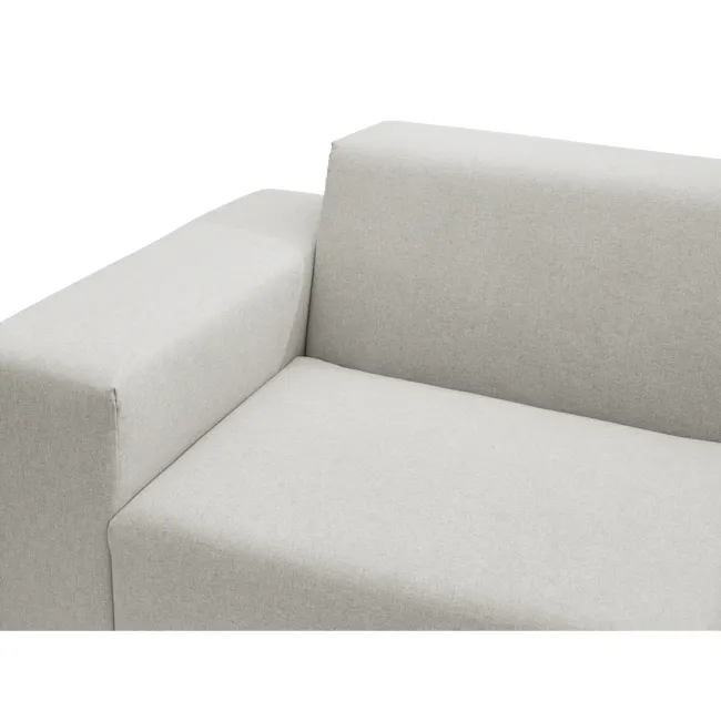 Milan Left Arm Unit - Ivory (Fabric) - 15 - Modern minimalist sofa, light gray fabric, clean lines, comfortable seating