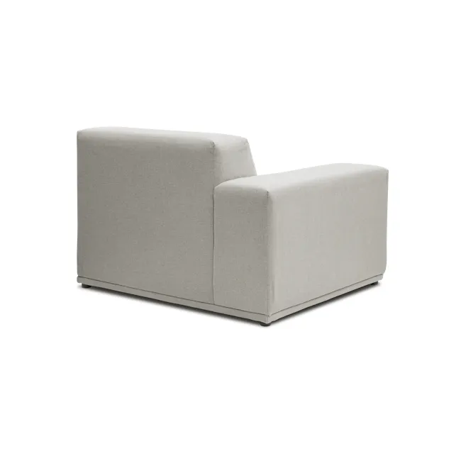 Milan Left Arm Unit - Ivory (Fabric) - 14 - Modern minimalist sofa, light gray fabric, sleek design, comfortable seating