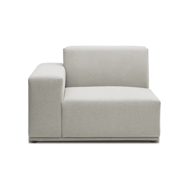 Milan 3 Seater Extended Sofa - Ivory (Fabric) - 19 - Modern minimalist sofa, light gray fabric, sleek design, comfortable