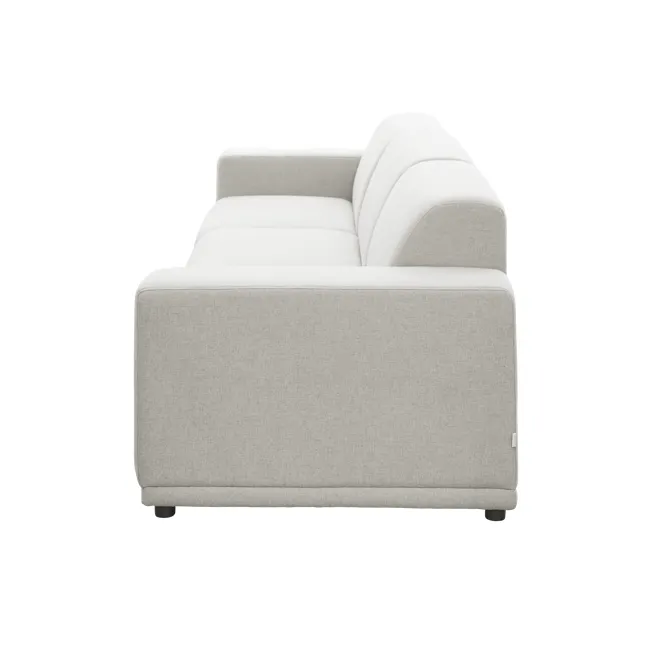 Milan 4 Seater Extended Sofa - Ivory (Fabric) - 7 - Modern minimalist sofa, light gray fabric, sleek design, comfortable