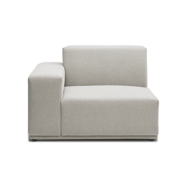 Milan 4 Seater Sofa with Ottoman - Ivory (Fabric) - 15 - Modern minimalist sofa, light gray fabric, sleek design