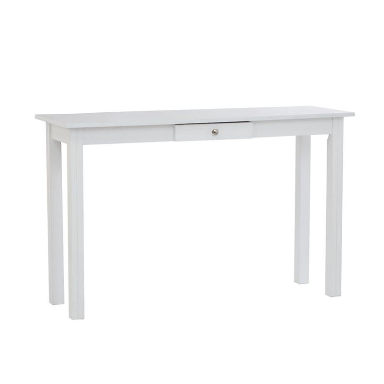 slim white writing desk