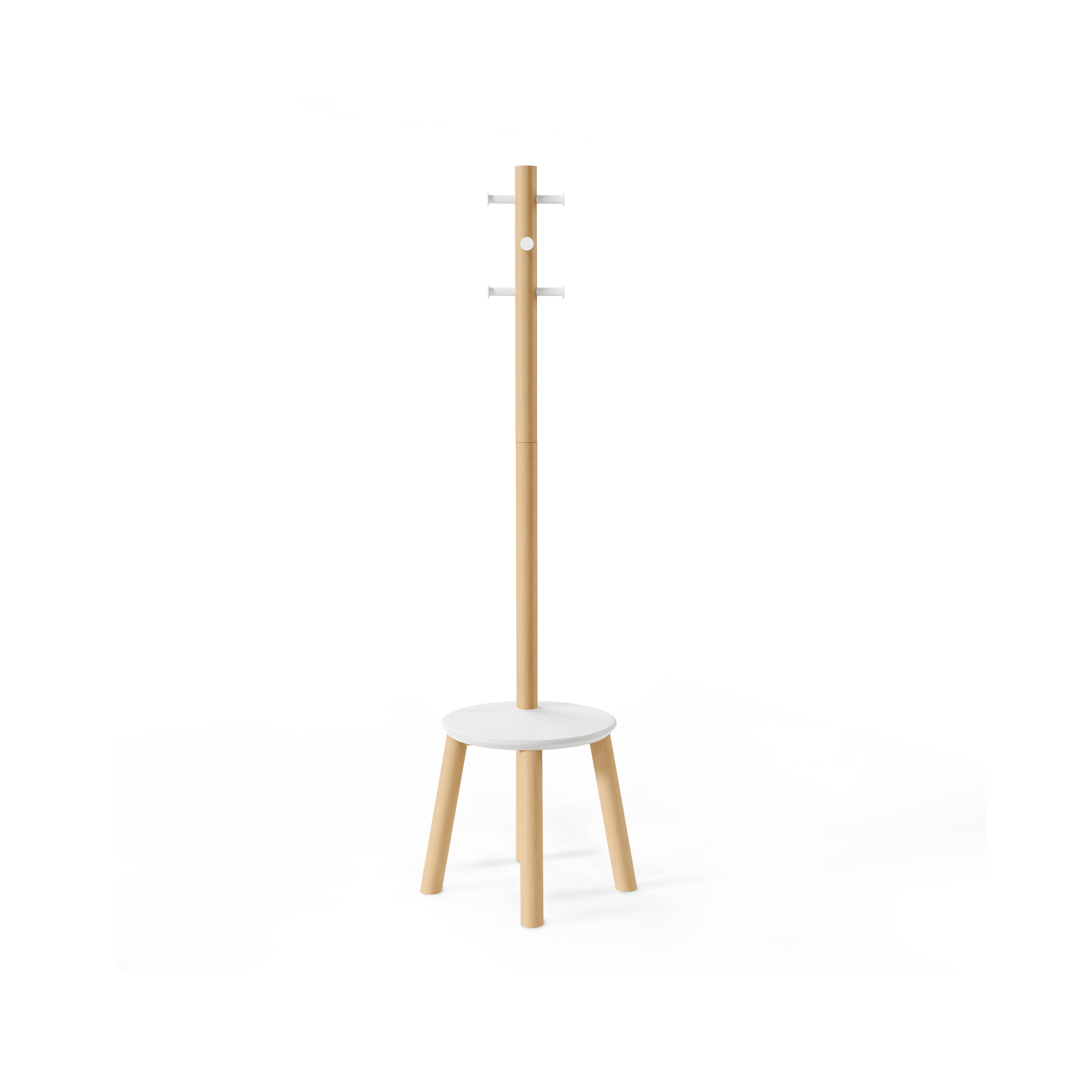 Pillar Coat Rack with Stool White, Natural, Umbra HipVan