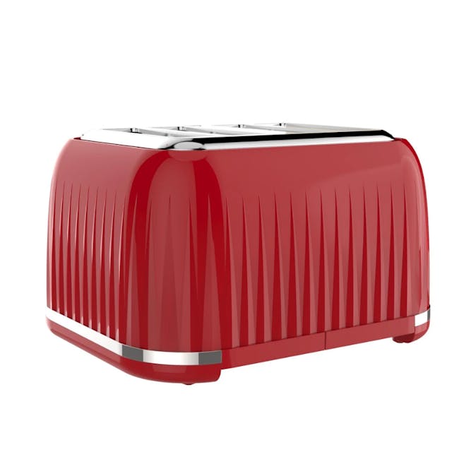 Odette Jukebox 4-Slice Bread Toaster - Red - 8 - Red, modern, sleek, contemporary, stylish, shiny, glossy, elegant