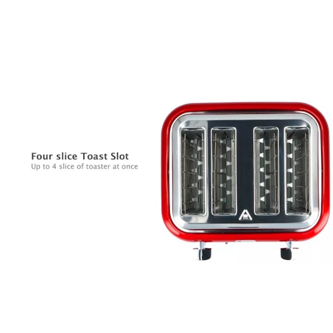 Odette Jukebox 4-Slice Bread Toaster - Red - 3