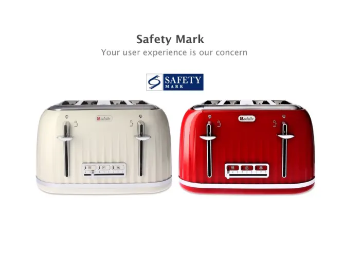 Odette Jukebox 4-Slice Bread Toaster - Red - 10 - Toaster, safety, kitchen appliances, toaster oven, user experience