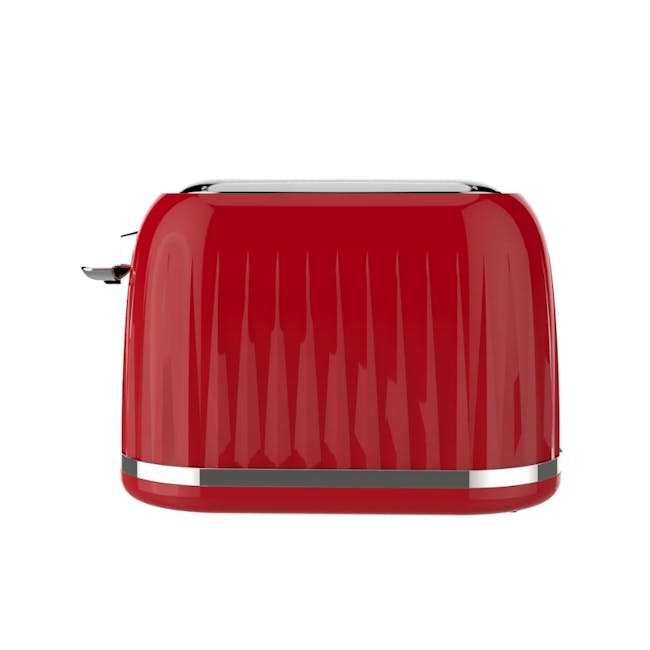 Odette Jukebox 4-Slice Bread Toaster - Red - 7 - Red, sleek, modern toaster, glossy finish, minimalist design, cylindrical