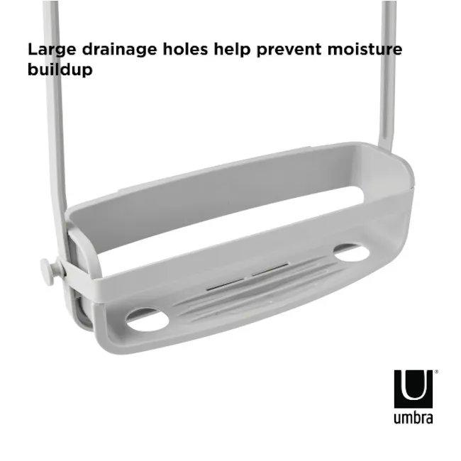 Flex Shower Caddy - Grey - 7 - Large drainage holes help prevent moisture buildup, ensuring efficient water flow and