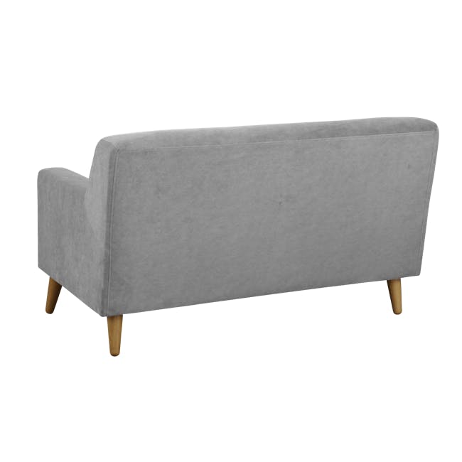 Damien 3 Seater Sofa with Damien 2 Seater Sofa - Grey (Scratch Resistant Fabric) - 12 - Grey upholstered armchair, wooden