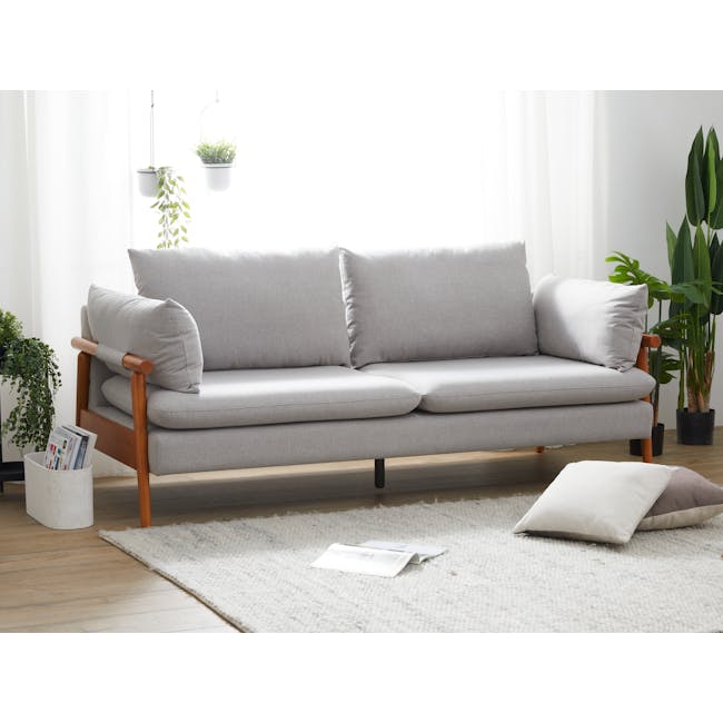 Astrid 2 Seater Sofa - Oak, Slate - 1