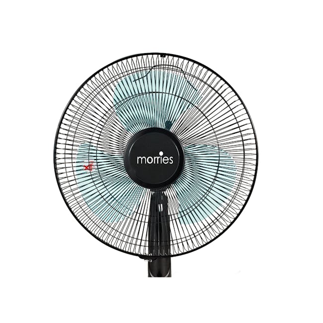 MORRIES 16 Inch Desk Fan - 2 - Sleek black fan with intricate wire design, Modern electric fan with circular fan blades