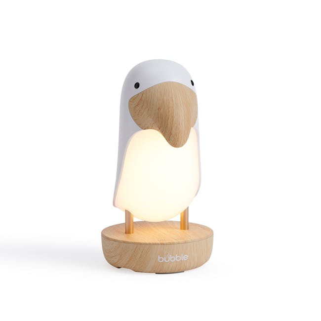 Bubble Toucan Night Light - 1 - Wooden bird lamp, minimalist design, soft glow, modern decor, eco-friendly, natural wood