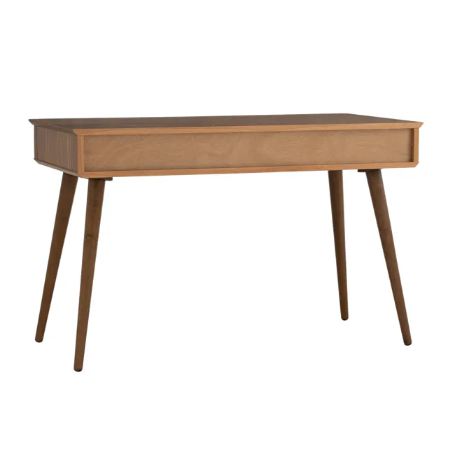 Dimitri Study Table 1.2m - Walnut - 13 - Wooden side table with simple design, three legs, light wood finish, minimalist