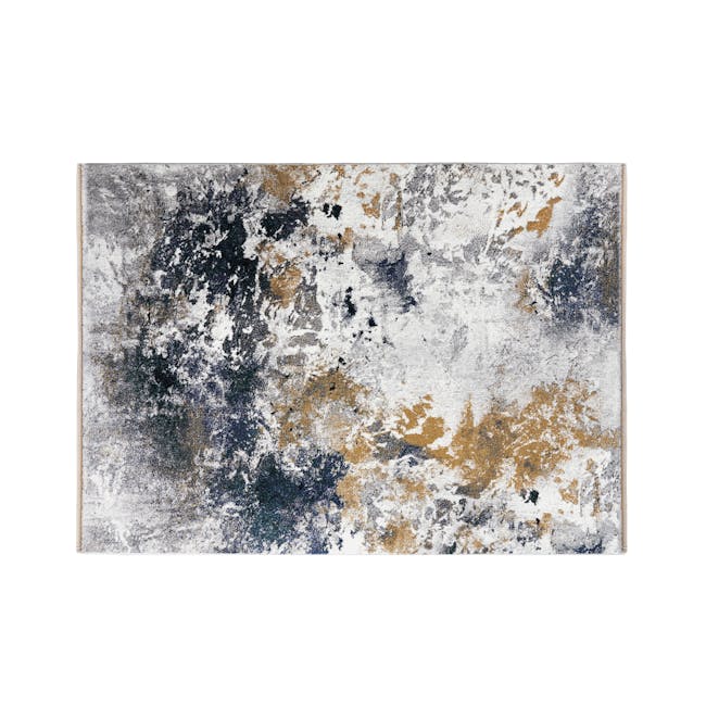 Torino Low Pile Rug - Blue Yellow Abstract (3 Sizes) - 0