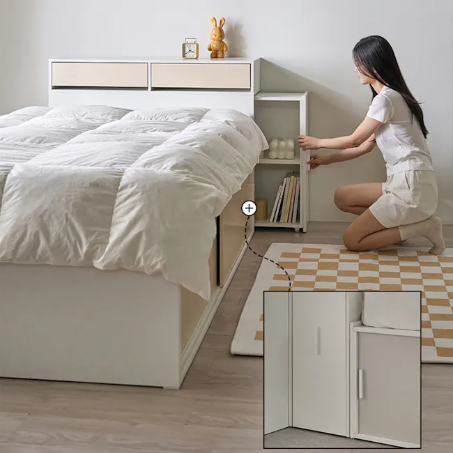 Jayne Storage Super Single Storage Bed - White - 13