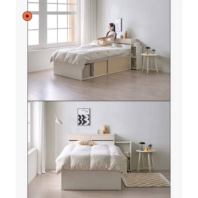 Jayne Storage Super Single Storage Bed - White - 9