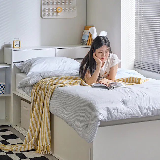 Jayne Storage Super Single Storage Bed - White - 4