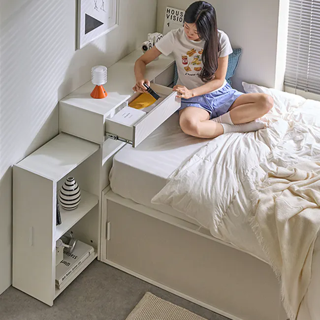Jayne Storage Super Single Storage Bed - White - 28
