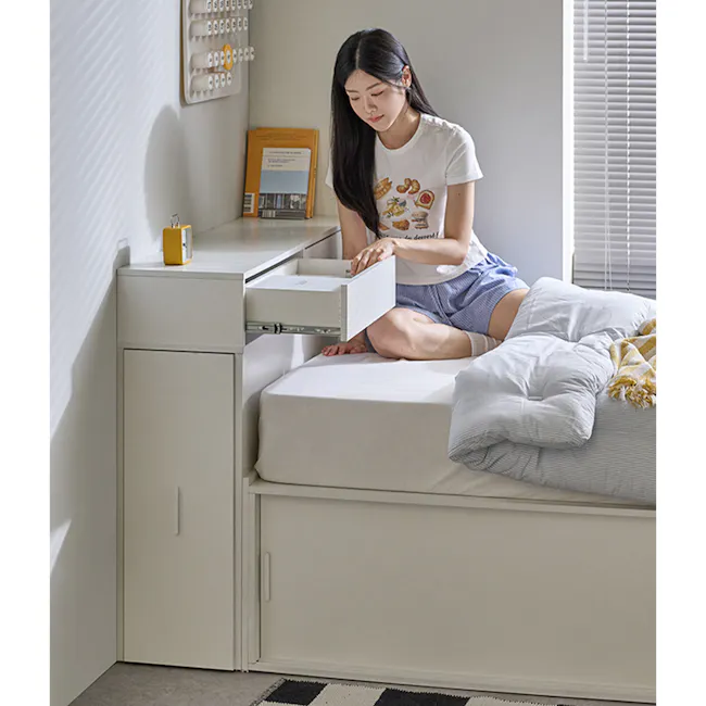 Jayne Storage Super Single Storage Bed - White - 8