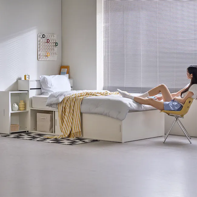 Jayne Storage Super Single Storage Bed - White - 33