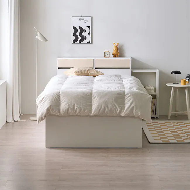 Jayne Storage Super Single Storage Bed - White - 22