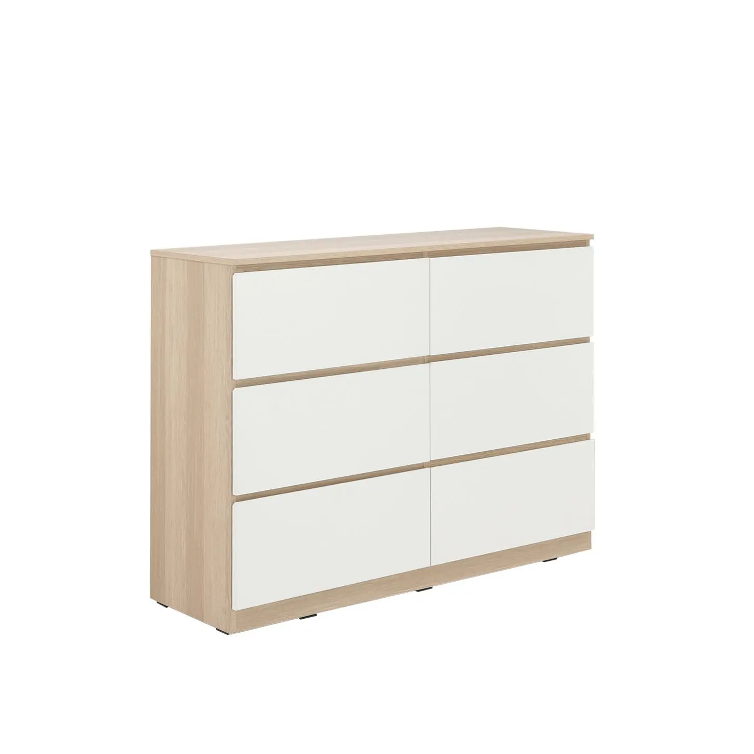 Veda 6 Drawer Chest 1.2m - Oak, White