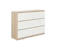 Veda 6 Drawer Chest 1.2m - Oak, White
