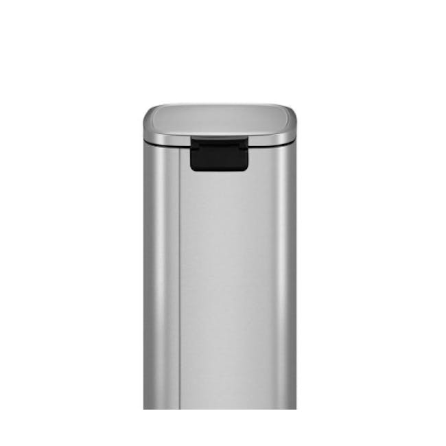 EKO Stella Stainless Steel Rectangle Step Bin With Soft Closing Lid - Brushed (3 Sizes) - 2