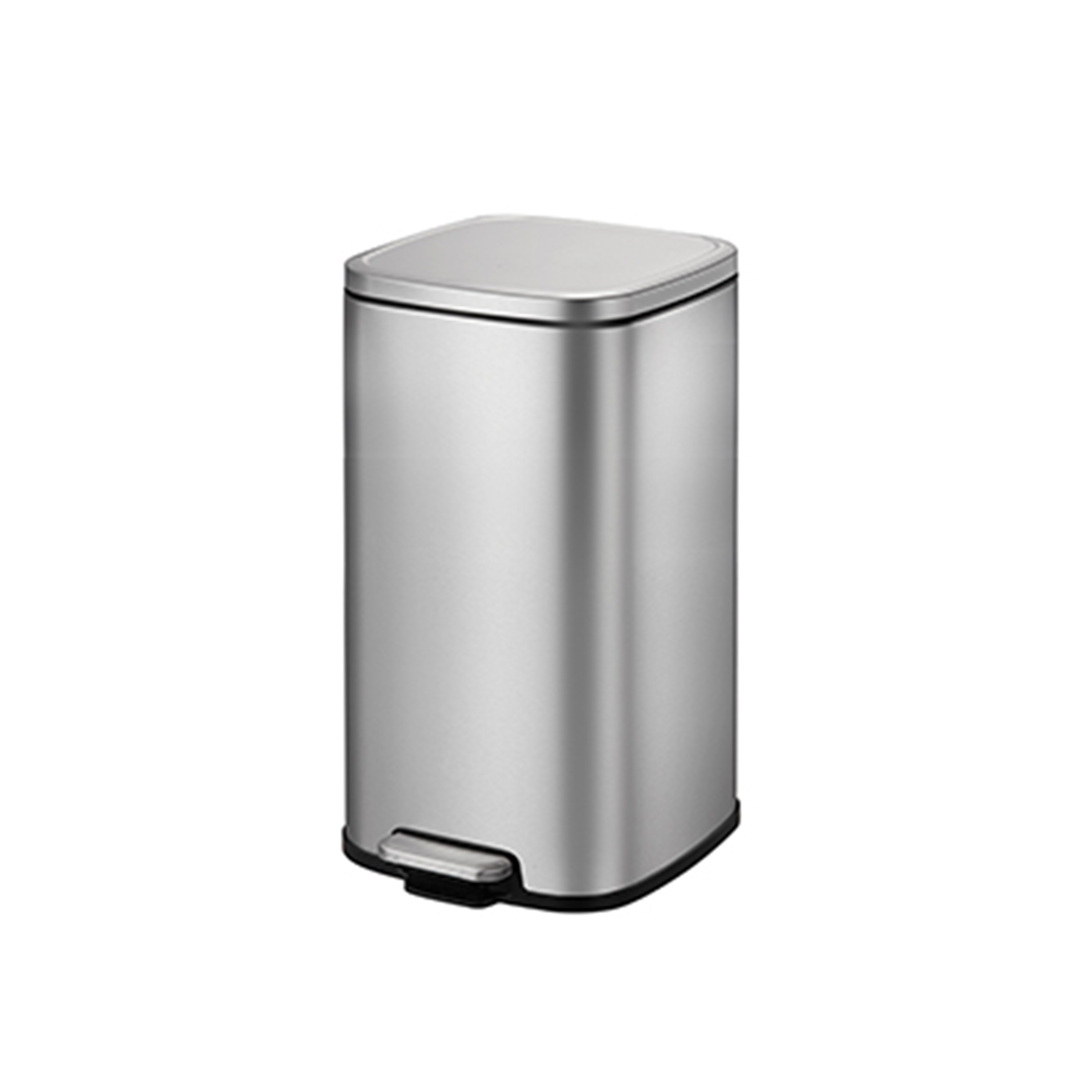EKO Stella Stainless Steel Rectangle Step Bin With Soft Closing Lid - Brushed (3 Sizes)