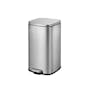 EKO Stella Stainless Steel Rectangle Step Bin With Soft Closing Lid - Brushed (3 Sizes) - 0