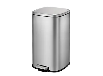 EKO Stella Stainless Steel Rectangle Step Bin With Soft Closing Lid - Brushed (3 Sizes)