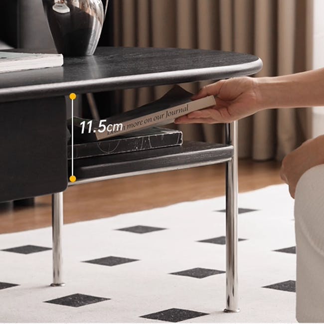 Xane Oval Coffee Table - Black - 11