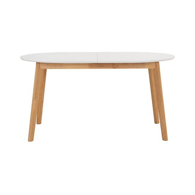 (As-is) Werner Oval Extendable Dining Table 1.5m-2m - Natural, White - 3 - 21