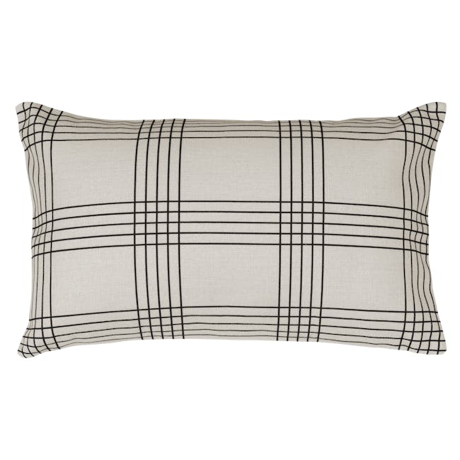 Tartan Linen Lumbar Cushion Cover - 0