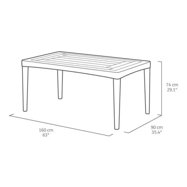 Girona Outdoor Dining Table 1.6m with 4 Tisara Chair Set - Cappucino - 12