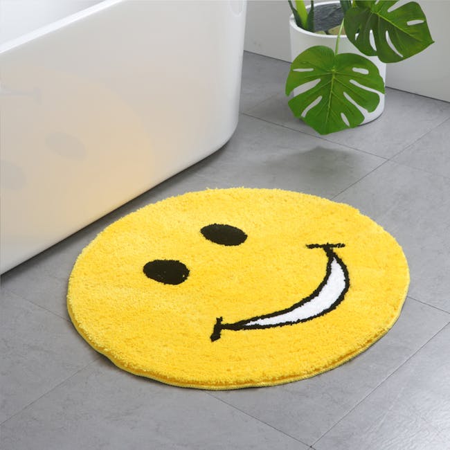 Noje Round Floor Mat - Smiley - 1