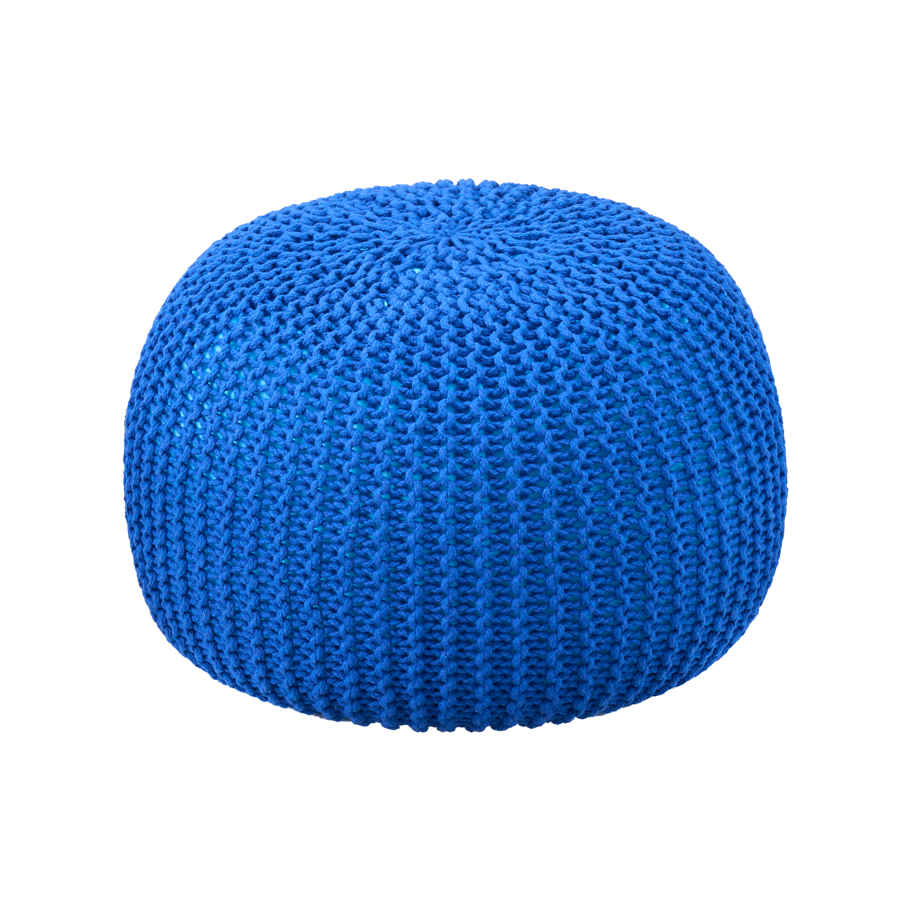 Moana Knitted Pouf - Cobalt Blue