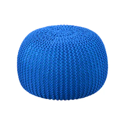 Moana Knitted Pouf - Cobalt Blue