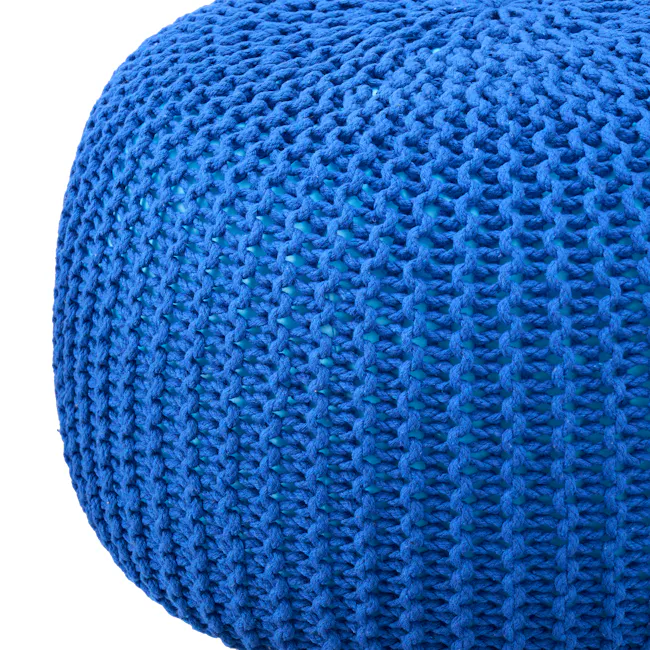 Moana Knitted Pouf - Cobalt Blue - 6