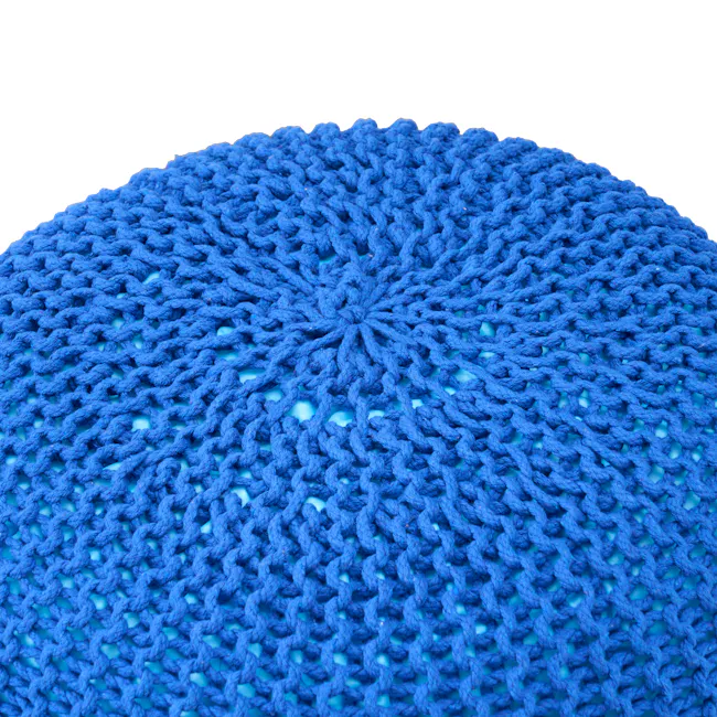 Moana Knitted Pouf - Cobalt Blue - 7