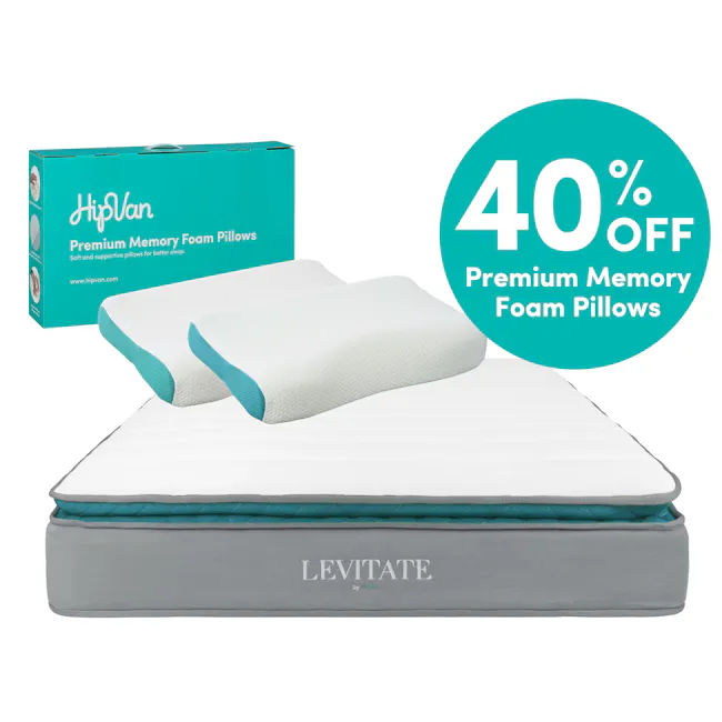 LEVITATE Mattress + 40% off Premium Memory Foam Pillows - 1