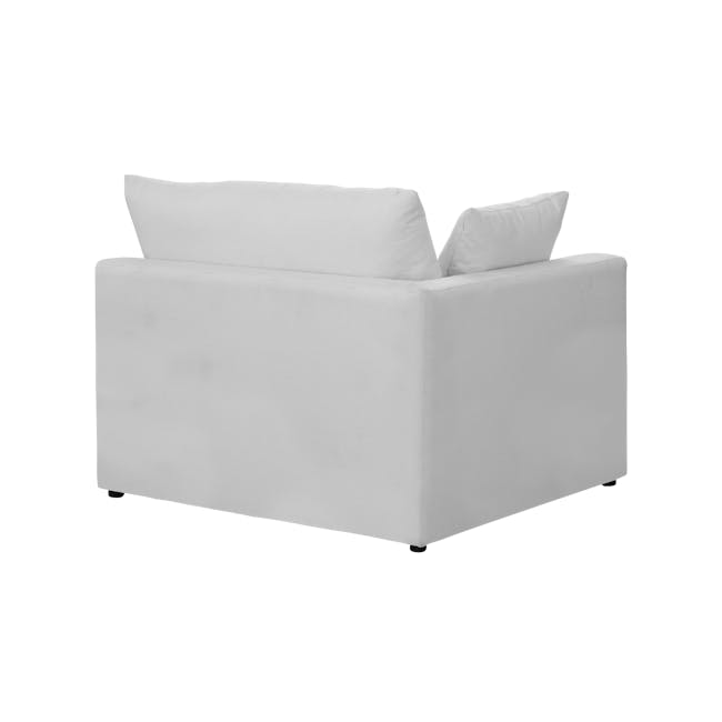 Russell 3 Seater Sofa with Ottoman - Silver (Eco Clean Fabric) - 14