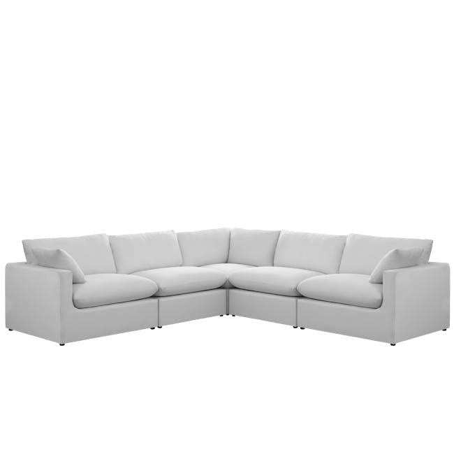 Russell 4 Seater Sectional Sofa - Silver (Eco Clean Fabric) - 10