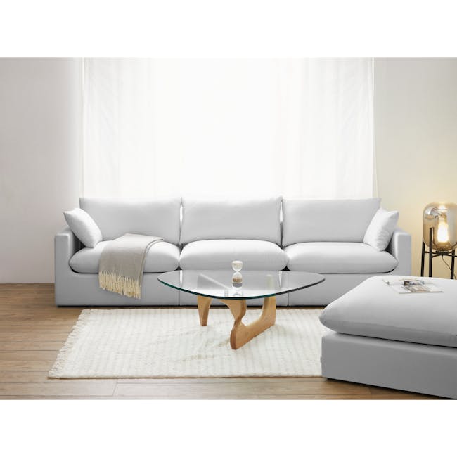 Russell 4 Seater Sectional Sofa - Silver (Eco Clean Fabric) - 1