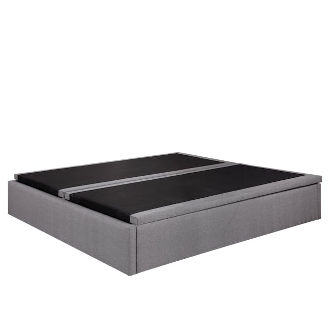 ESSENTIALS King Storage Bed - Grey (Faux Leather) - 5