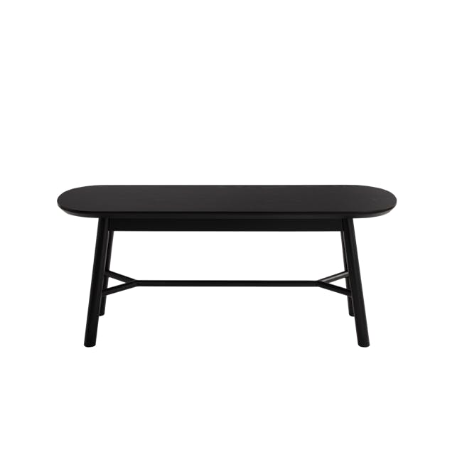 Telyn Oval Dining Table 1.6m with Telyn Bench 1.1m and 2 Axel Chairs in Black, Carbon - 7