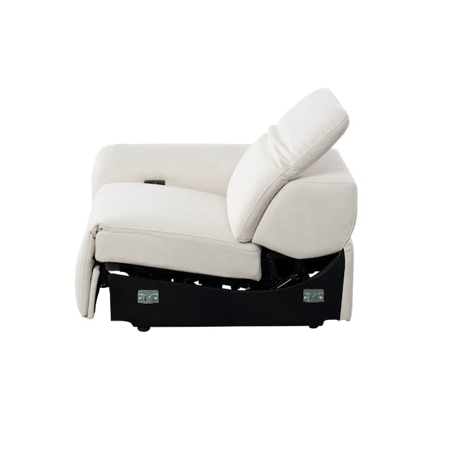 Harmony 2 Seater Power Recliner Sofa - Pearl River (Scratch Resistant) - Zero Wall - 29 - Luxurious white leather reclining