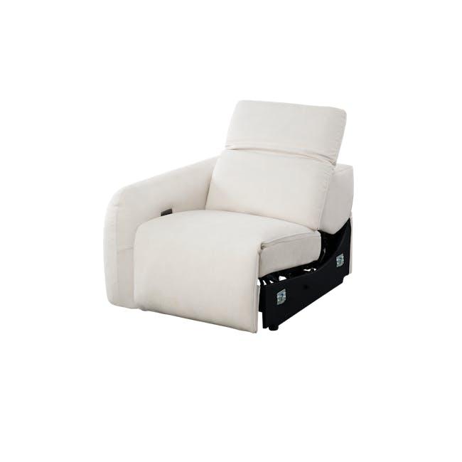 Harmony 2 Seater Power Recliner Sofa - Pearl River (Scratch Resistant) - Zero Wall - 31 - Luxurious white leather recliner