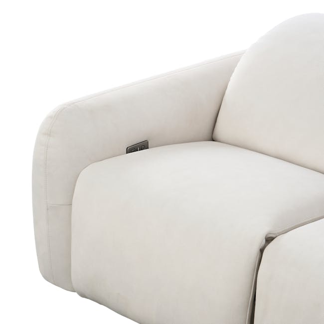 Harmony 2 Seater Power Recliner Sofa - Pearl River (Scratch Resistant) - Zero Wall - 10 - Cream-colored sofa, sleek design