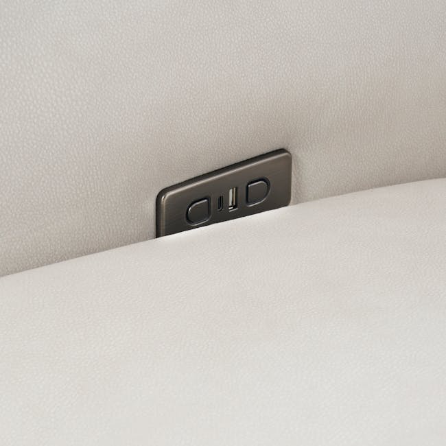 Harmony 2 Seater Power Recliner Sofa - Pearl River (Scratch Resistant) - Zero Wall - 13 - Sleek metallic USB port on beige